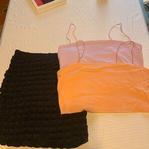 Rainbow Black and Peach Skirt Set